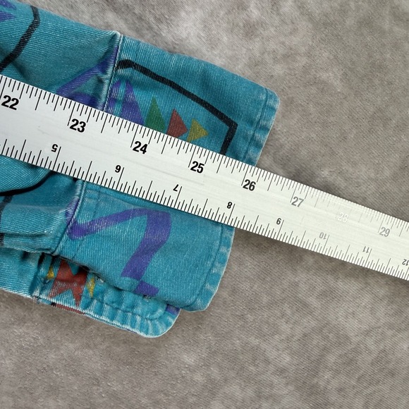 Wrangler Brushpopper Shirt 16 36 Blue Aztec Southwest Checotah Cowboy Rodeo VTG - Picture 6 of 8